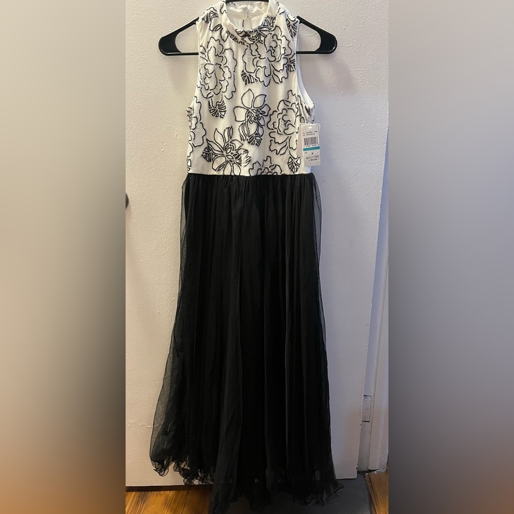 NWT!! Speechless Kids Girls Size 16 Black and Ivory Full Length Party Dress
